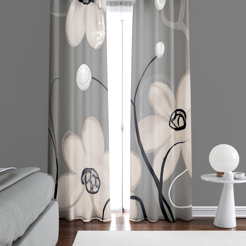 Ambir Semi Sheer Curtain Panel Pair, 40" W x 82" L