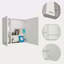 Pharmacie, quatre tablettes internes, porte double-1717053015