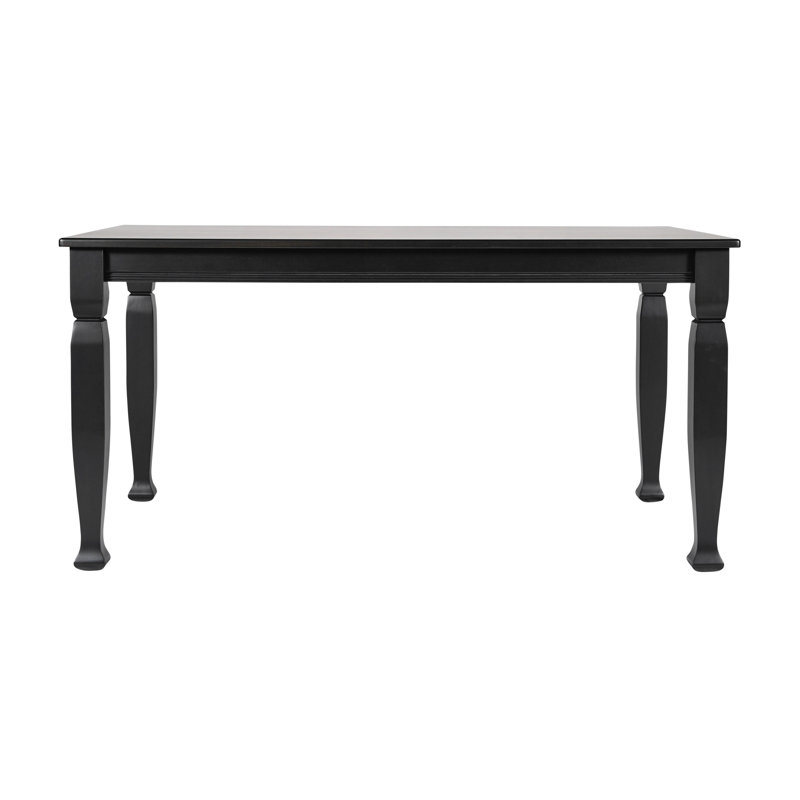 Solid Wood Commercial Grade Dining Table with Turned Legs, 36.25" W x 60" L, Black