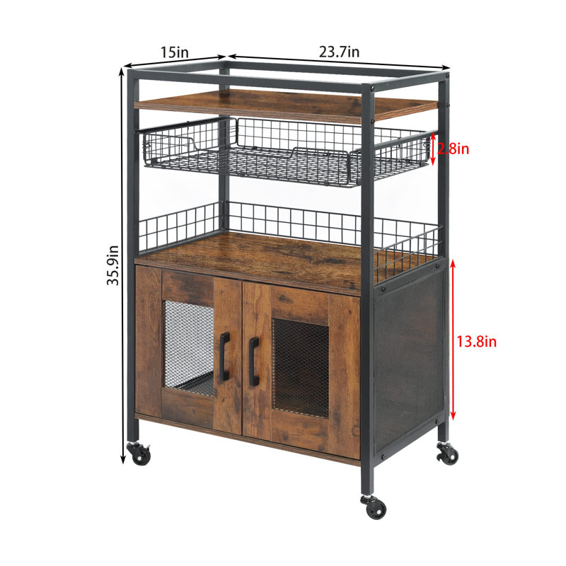 23.7 " W Kitchen Cart