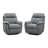 Set Of 2 Gray Swivel Glider Recliner Chairs, Power Reclining Rocker Chair With 360° Swivel Base, Soft Fabric Upholstered Recliner Sofa For Living Room Bedroom Nursery-1784360884
