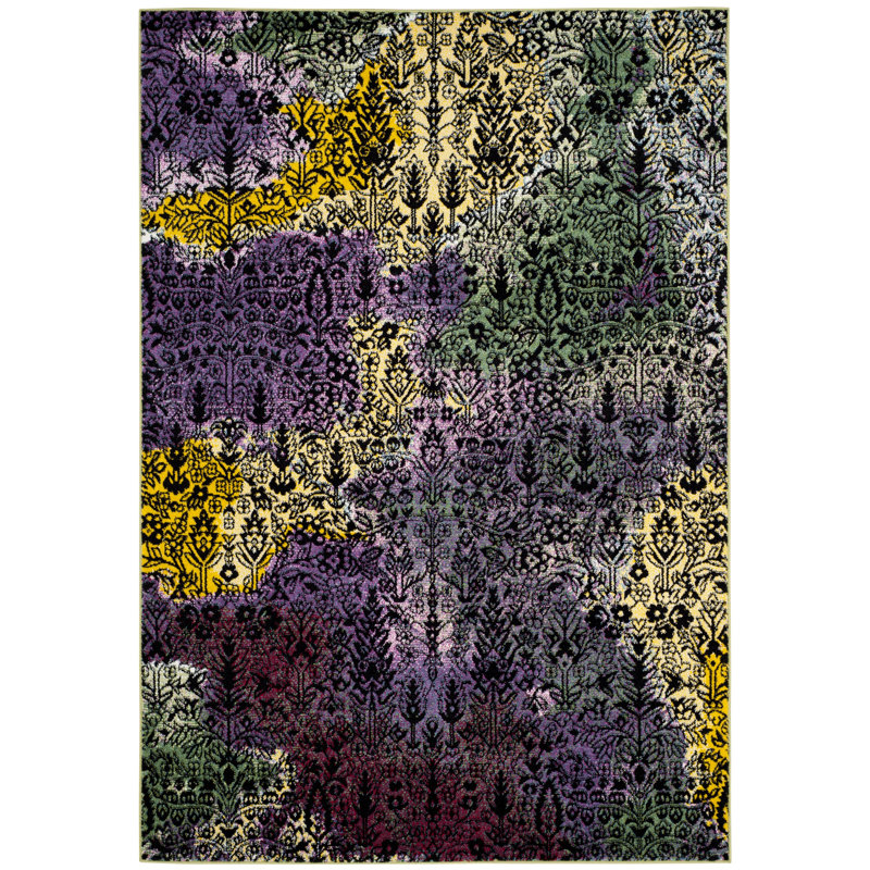 Chris Watercolor Performance Floral Rug, Rectangle 6'7" x 9'
