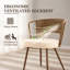 Ensemble de 4 chaises de salle à manger rembourrées en rotin avec dossier tissé, pieds en métal et pieds réglables pour la cuisine et la salle à manger-614252918-722863012