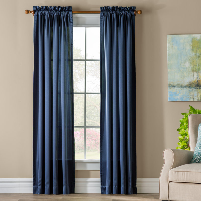 Panneau de rideau obscurcissant et isolant en polyester - Basics by Wayfair ™, Marine, 1, l 54" x L 84"