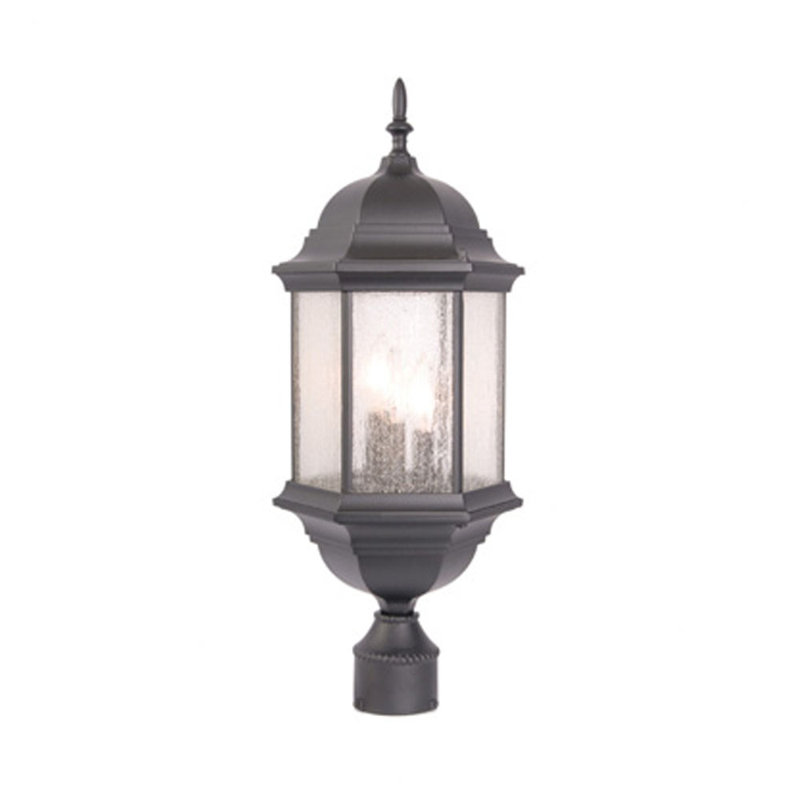 Pruitt Lantern Head, Matte Black, Clear Seeded