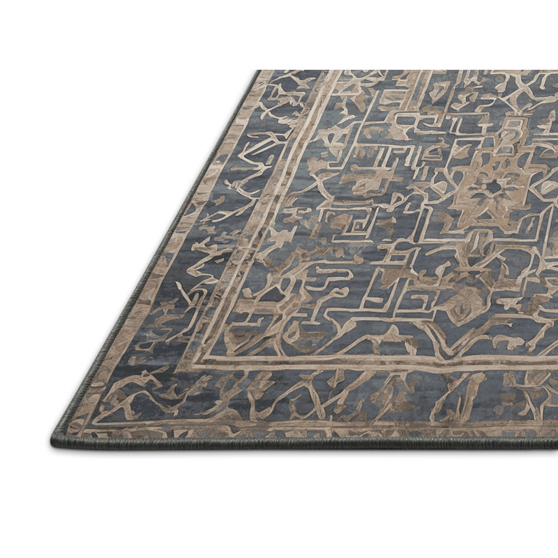 Tapis gris soyeux et moelleux, Carré 4 pi