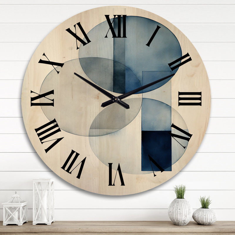 Horloge murale circulaire en bois, Très grand