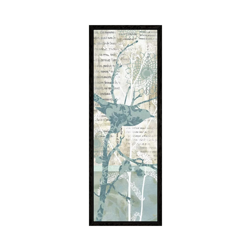 Winter Birds I by Carol Robinson - Panoramic Print on Canvas, 30.48 cm H x 91.44 cm W, Black Framed