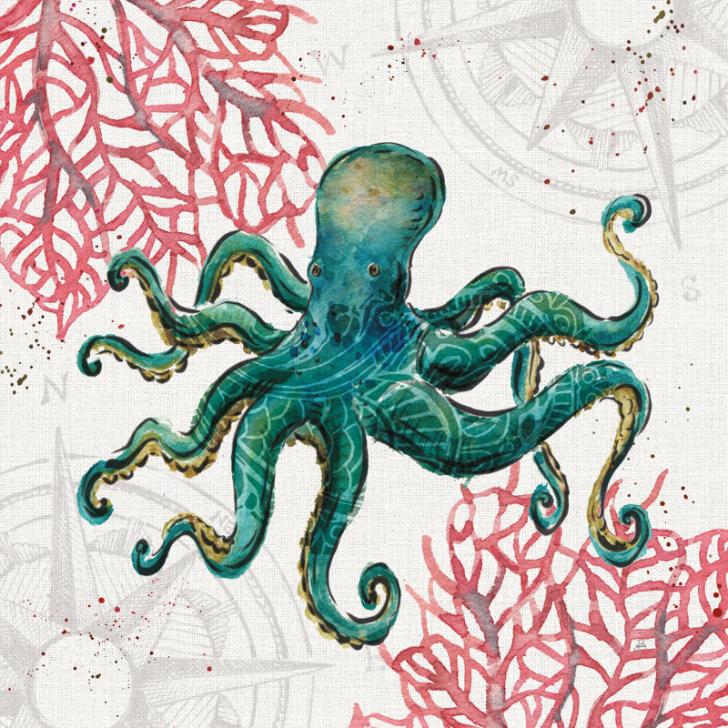 «Ocean Finds III» par Daphne Brissonnet, reproduction d'art sur toile tendue, H 30 po x l 30 po