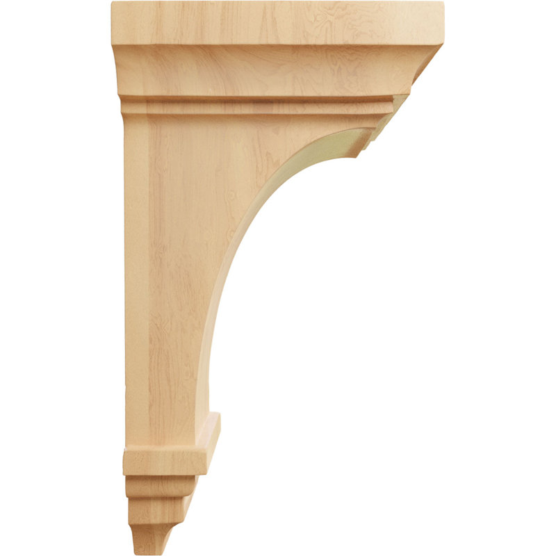 Corbeau en bois Cole Pilaster, Chêne rouge, H 12 po x l 6,25 po x P 4 po