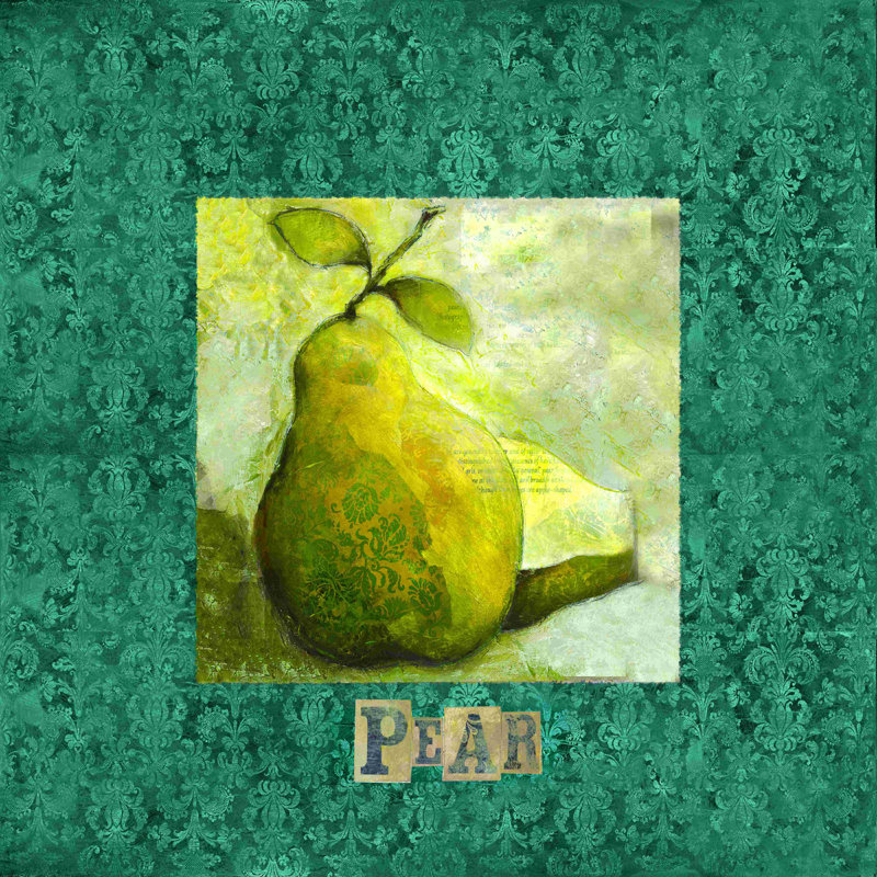 Trio poire - impression sur toile tendue, L 36 po x H 36 po