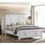 Ensemble de chambre à coucher en bois avec lit à panneaux 5 pièces Clelane, commode, miroir, table de chevet et commode