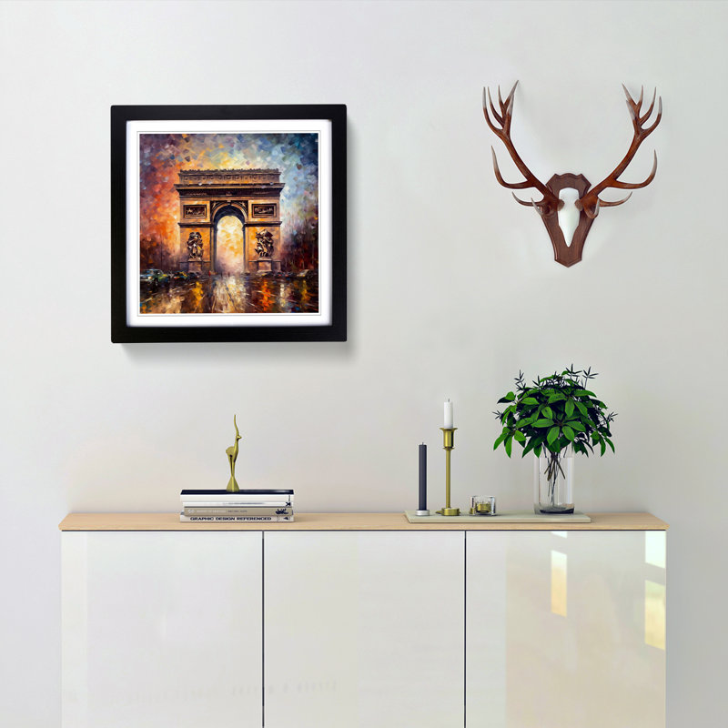 Single Picture Frame Print on Wood, Black