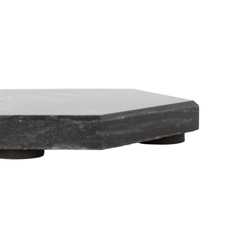 Argon Tableware 10cm Marble Coasters - Set of 6 Hexagonal Table Coasters, Black