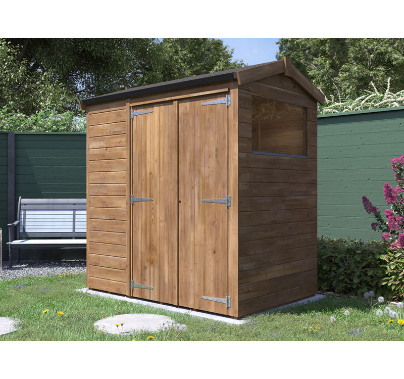 Dunster House Garden Shed 1.8 x 1.2m (6' x 4') 12mm Walls Wooden Outdoor Storage, Apex Roof with Window, Overlord Modular