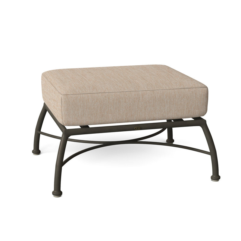 Majorca Outdoor Ottoman with Cushion, Canvas Sand, Welt