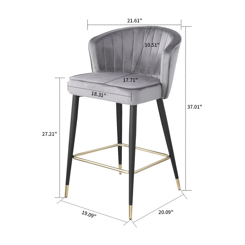 Tabouret 27,21 po, gris