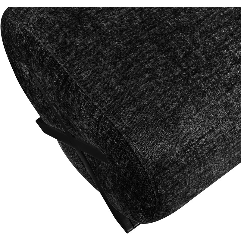 Repose-pieds Akira, Noir, Tissu de polyester noir