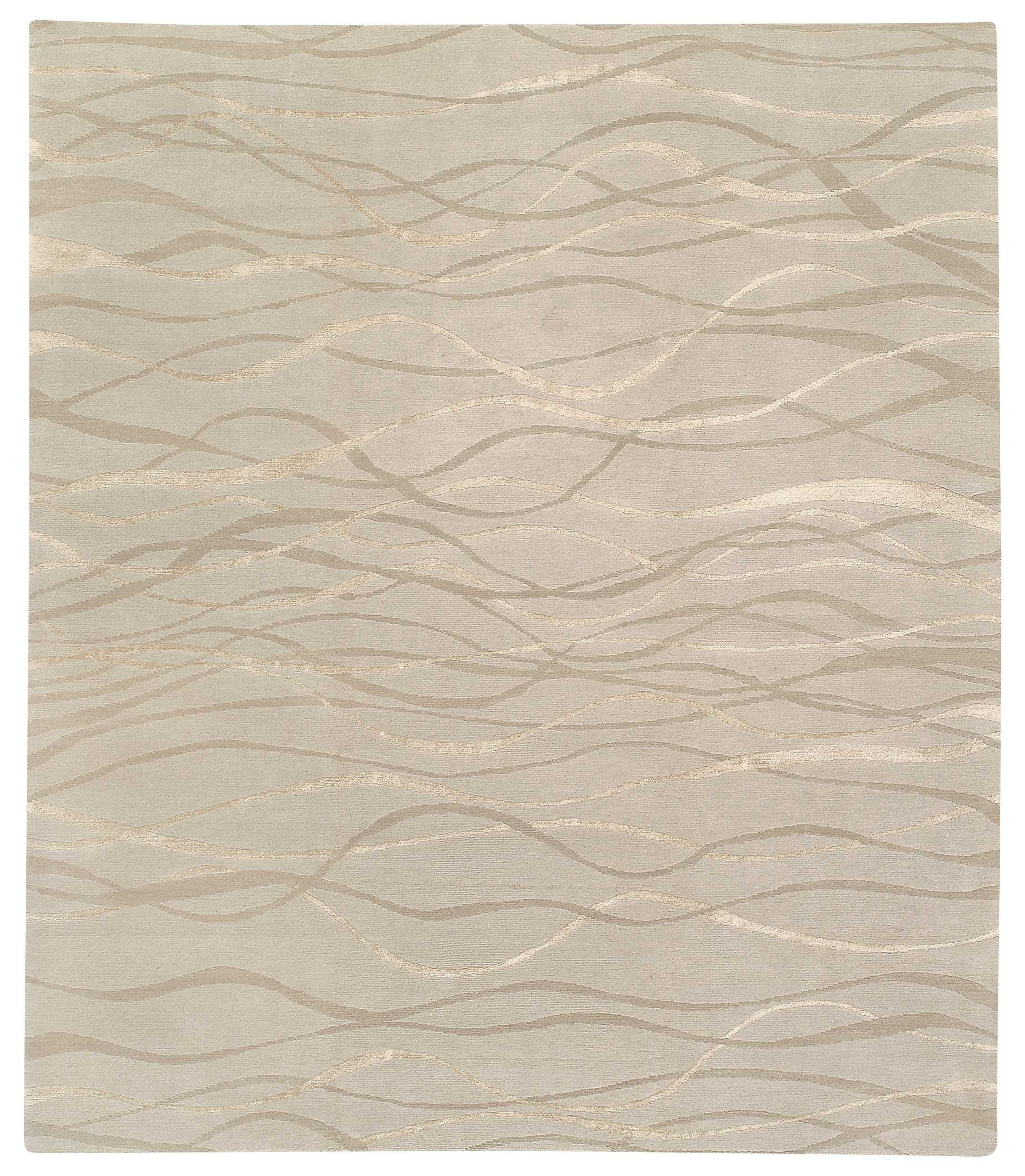 Tufenkian Ripple Abstract Hand-Knotted Area Rug in Taupe | Perigold