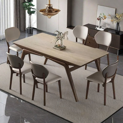 Modern simple rock plate dining table and chair