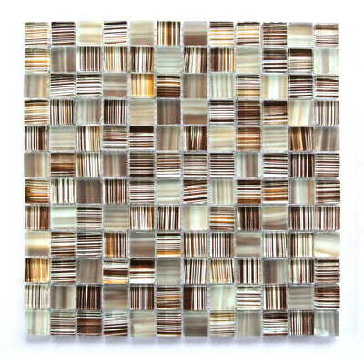 Handicraft 12 in. x 12 in. Stained Glass Straight Edge Square Mosaic Decorative Kitchen & Bathroom Wall Tile