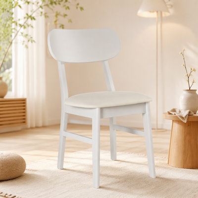 Ensemble de 2 chaises de salle à manger modernes et larges de 22 po, 2 pieds en bois d'hévéa, similicuir 350 lb