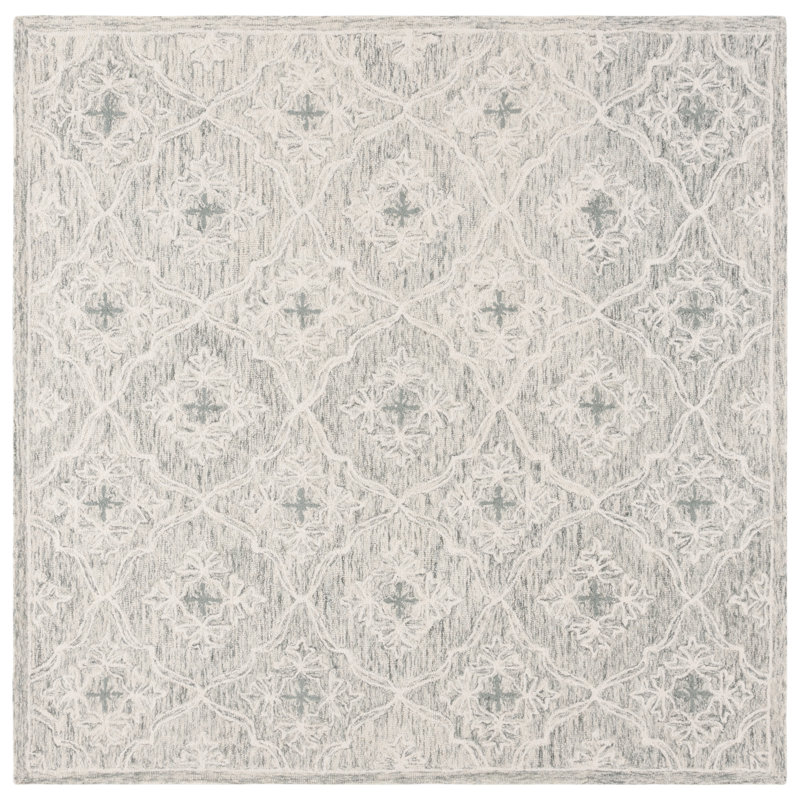 Lauren Ralph Lauren Hand Tufted Wool & Cotton Damask Rug, Square 7'