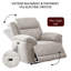 Fauteuil inclinable électrique tapissier de 43,3 po Callendale avec charge USB et de type C-892531435