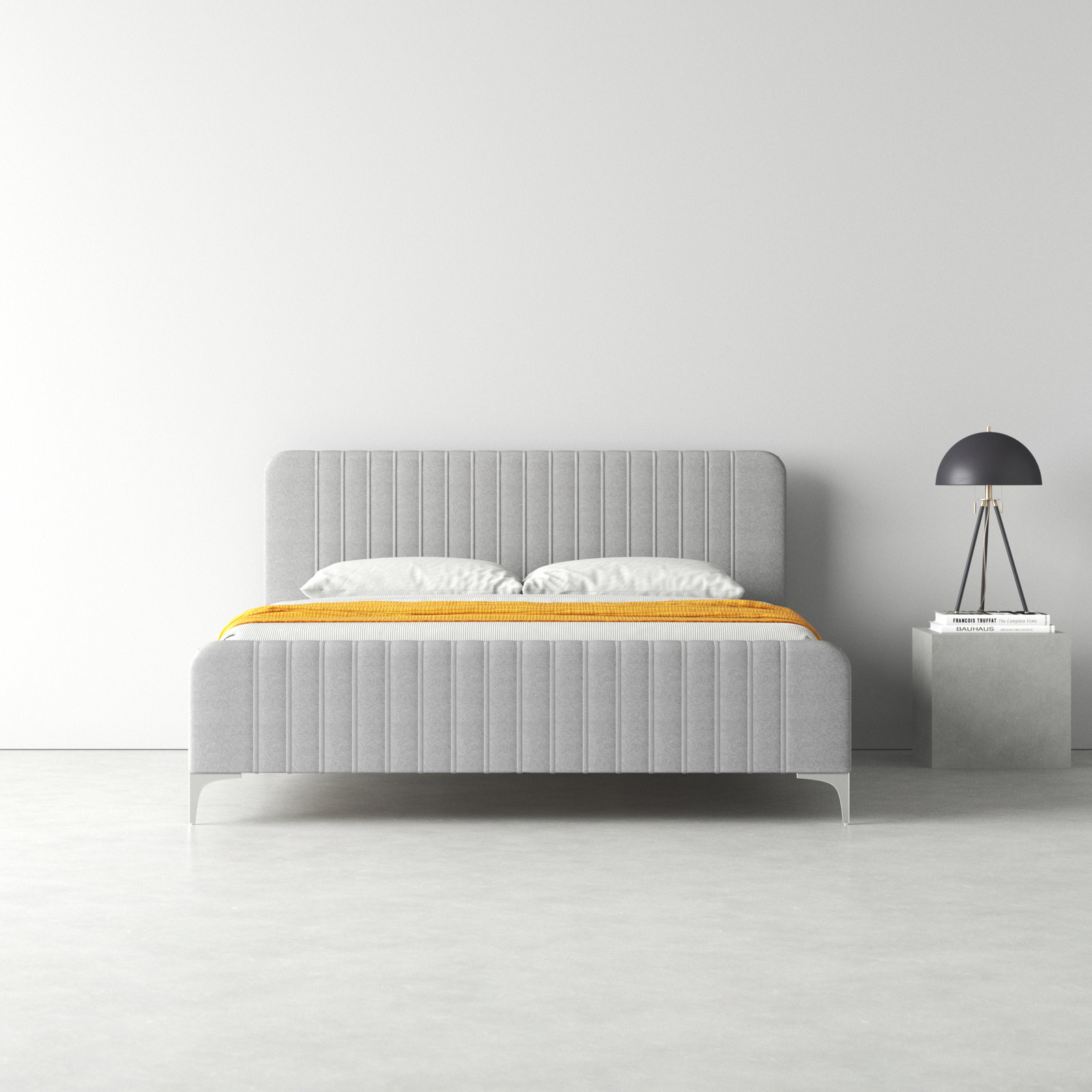 Virtus Upholstered Bed, King, Dark Gray