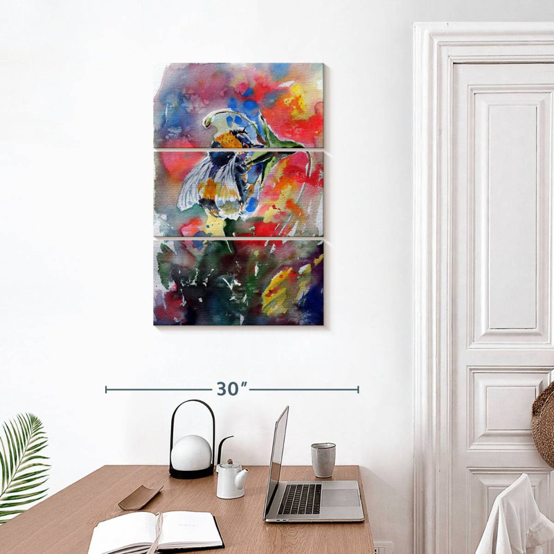 Brampt abeille avec fleur, H 32 po x l 20 po