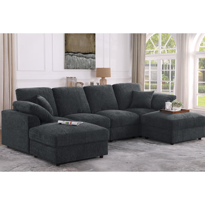 Sectional Sofa With 2 Ottomans