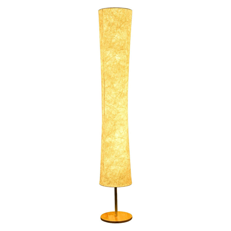Lampe sur pied à DEL moderne de 58 pouces avec télécommande - luminosité douce et réglable pour le salon - abat-jour en tissu Tyvek - éclairage 3 couleurs - écoénergétique