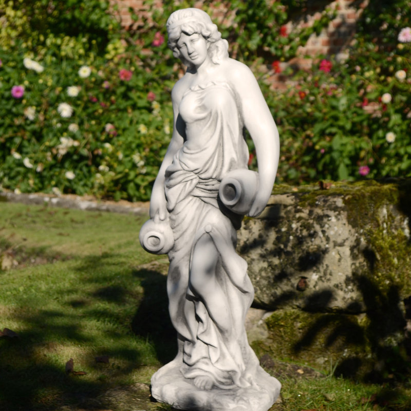 OLIVIA Urn Girl 79cm, White Stone
