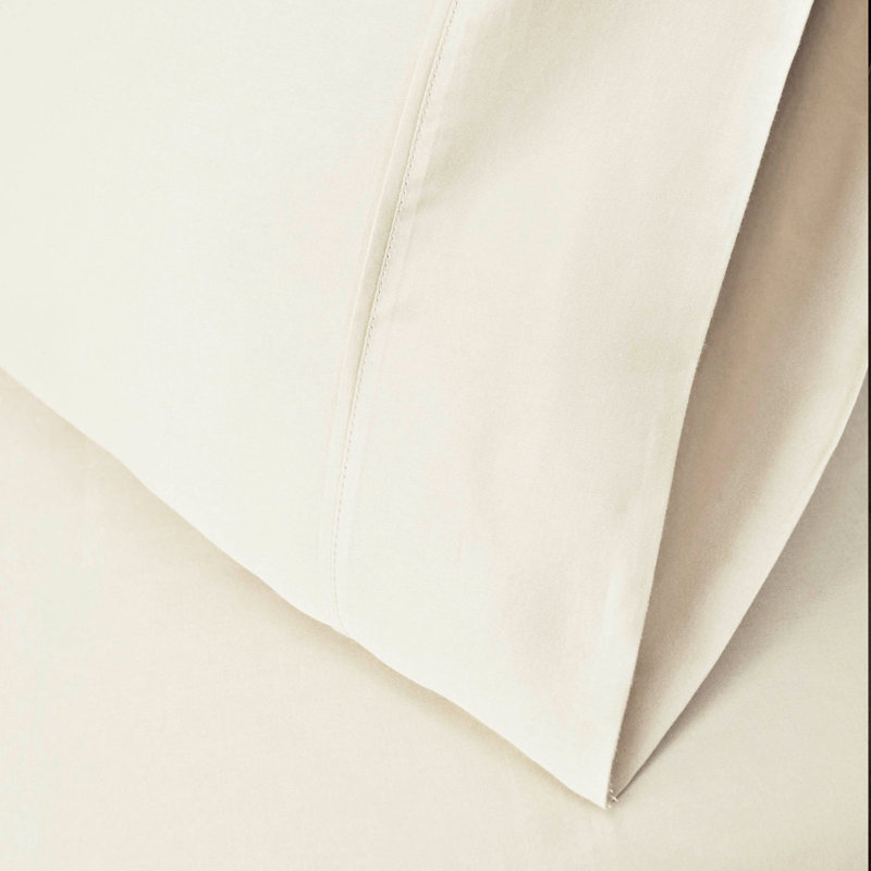 Edmont Certified Egyptian Cotton 530 Thread Count Solid Pillowcase, King, Ivory