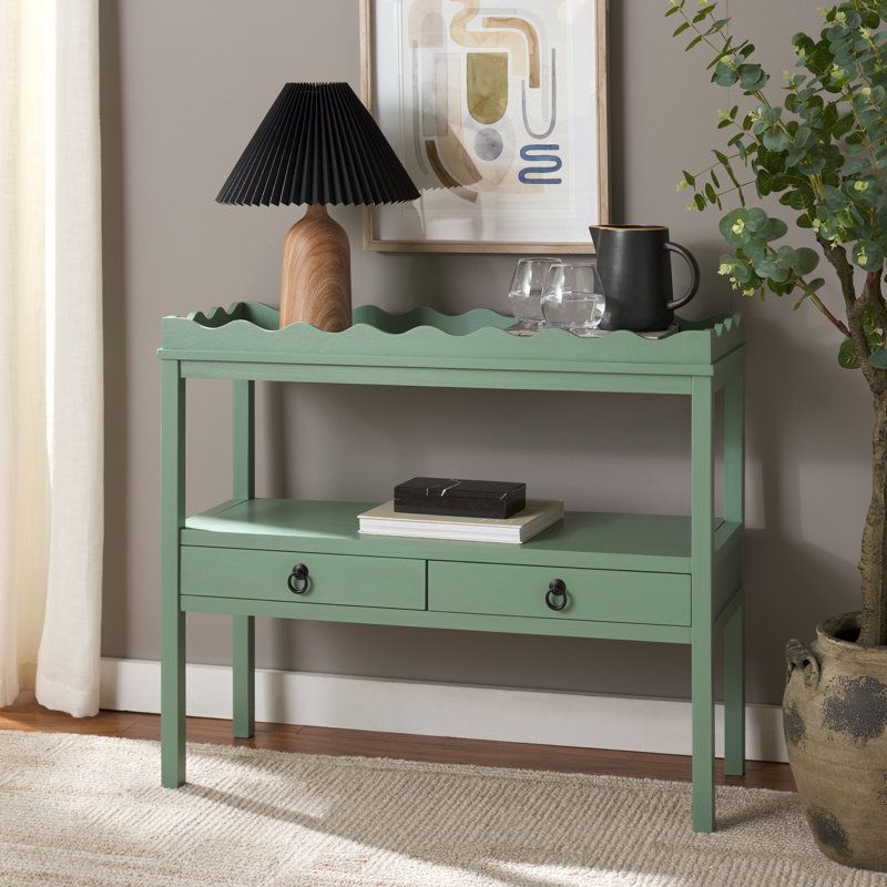 Console 2 tiroirs Hibbitts, Sauge