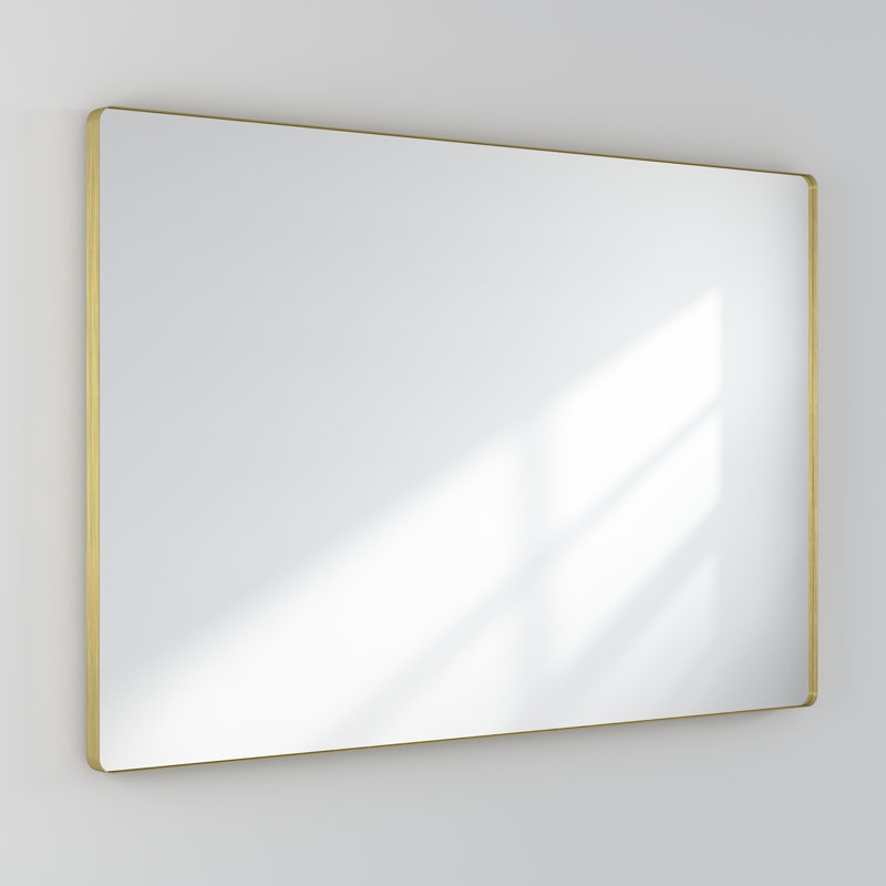 Miroir de salle de bain mural et d'angle Lesamuel, 36 po x 55 po, Doré