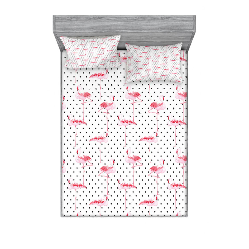 Microfiber Polka Dots Sheet Set, Queen Sheet Set + Fitted Sheet + Pillowcase