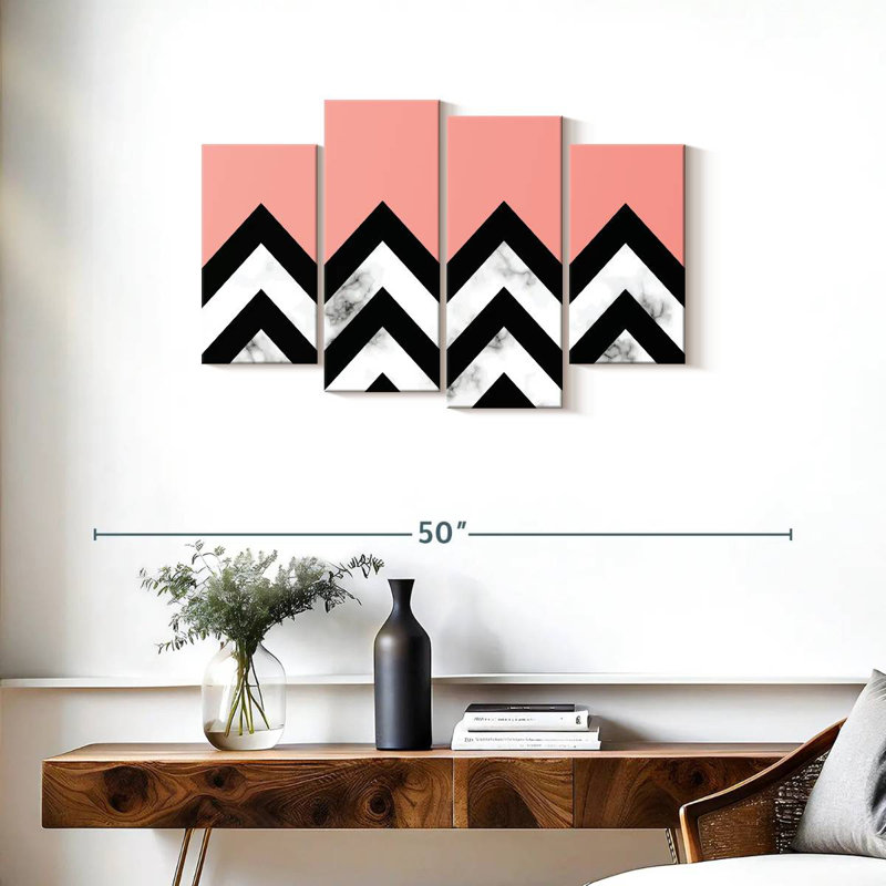 Avery abstrait zigzag contraste de marbre, H 22 po x l 36 po