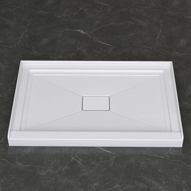48" W X 32" D Acrylic Shower Base Single Threshold With Centre Rectangular Drain Cover