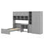 Wooden Platform Bed with Desk, Wardrobe, Storage Cabinets, Drawers & Shelves-2031304540