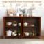 Buffet buffet cannelé avec rangement, crédence moderne cannelée avec tablettes réglables, console à 4 portes avec armoires bar-617766778