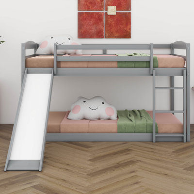 Twin Over Twin Bunk Bed With Convertible Slide And Ladder