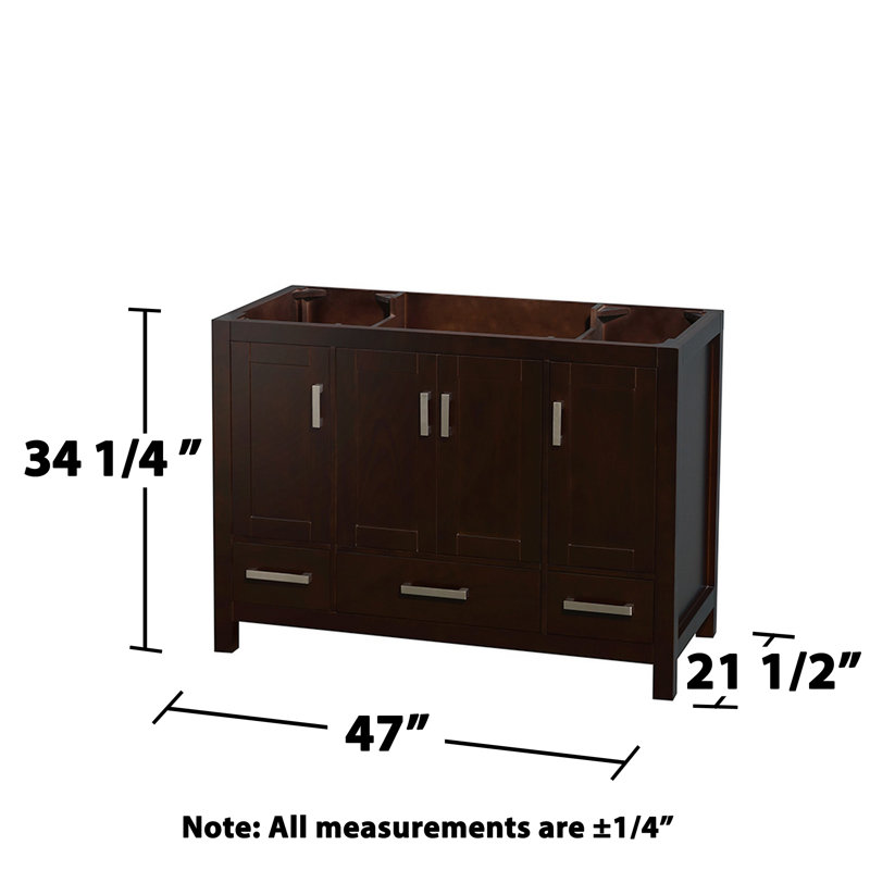 Sheffield Espresso 47" Solid Wood Bathroom Vanity with Medicine Cabinet