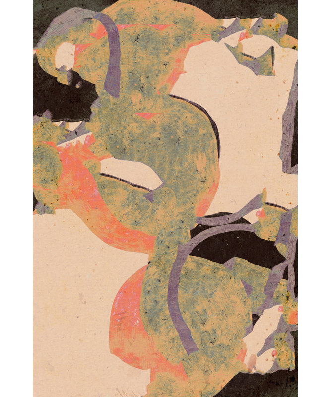 Vibrant Whirlwind Print, 32 × 48, Matted Framed Print, Tan