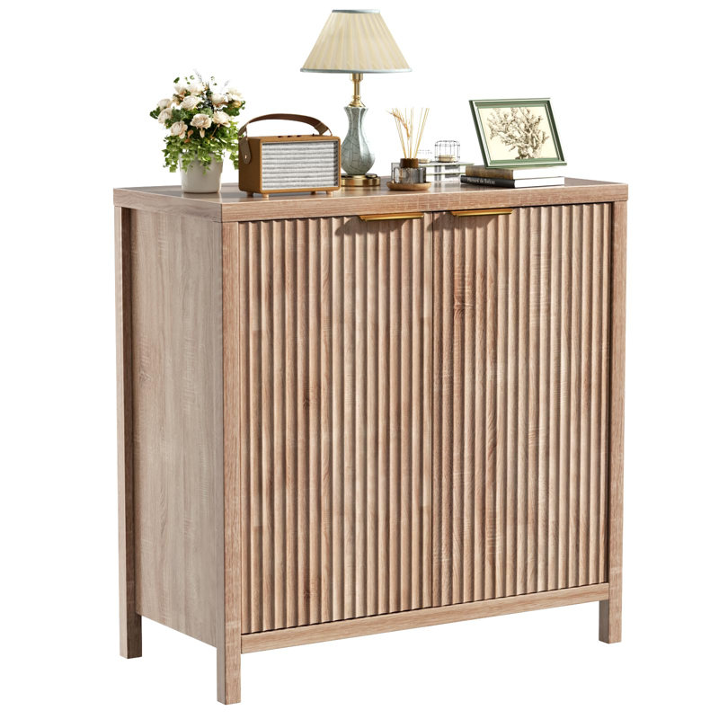 Buffet de rangement moderne en bois de 55 po avec portes et tablettes réglables