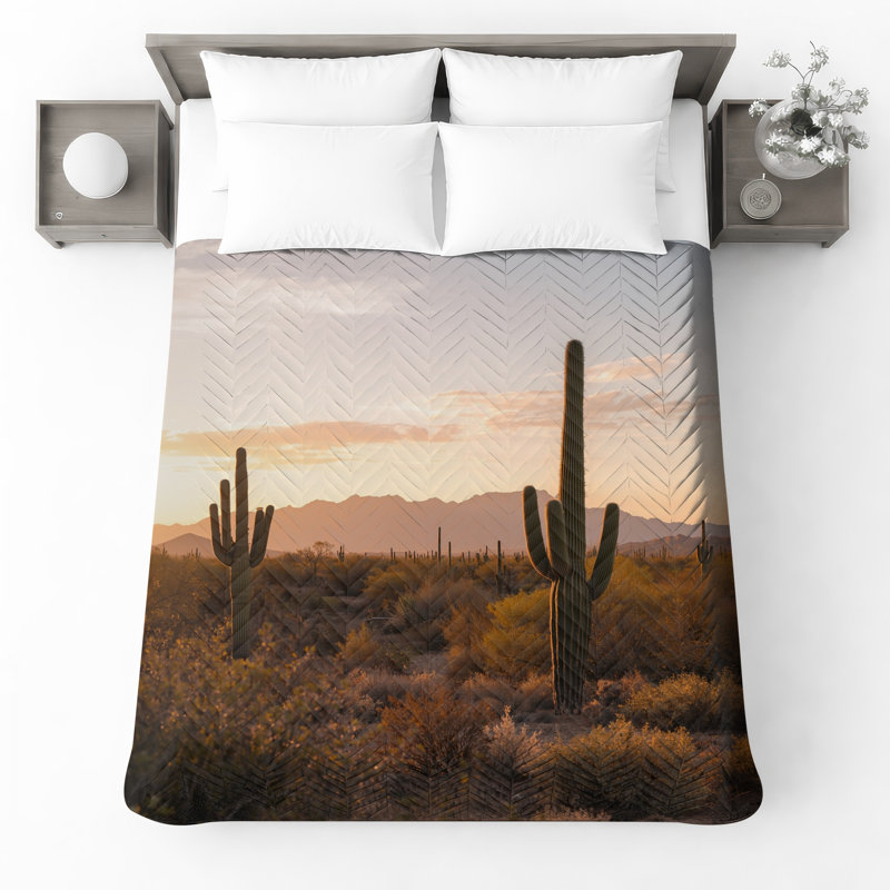 Couvre-lit matelassé Desert Landscape, Lit simple