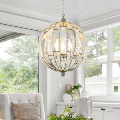 Thurber 6 - Light Dimmable Crystal Globe Chandelier