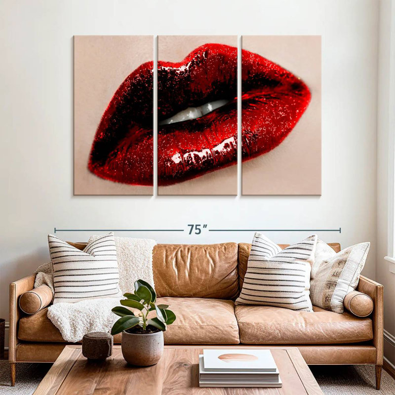 Shuttleworth Dark Red Lips, 42" H x 65" W
