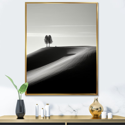 Reproduction d'art sur toile monochrome, "Desert Tree Scenery I" - Canyon et désert