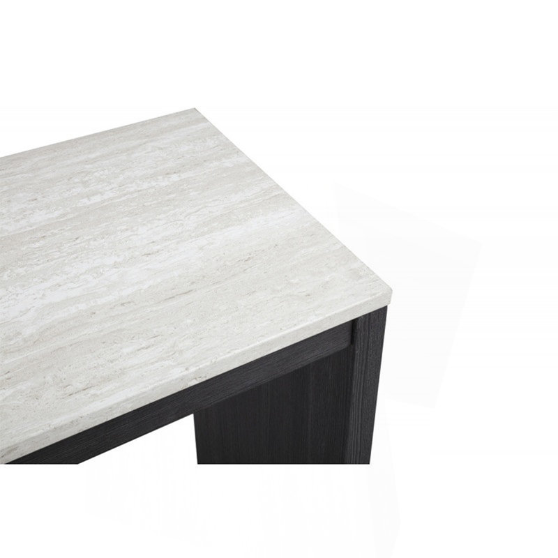 47 po Table de salle à manger à hauteur de comptoir en faux marbre (siège pour 2 personnes), table de bar avec cadre en bois